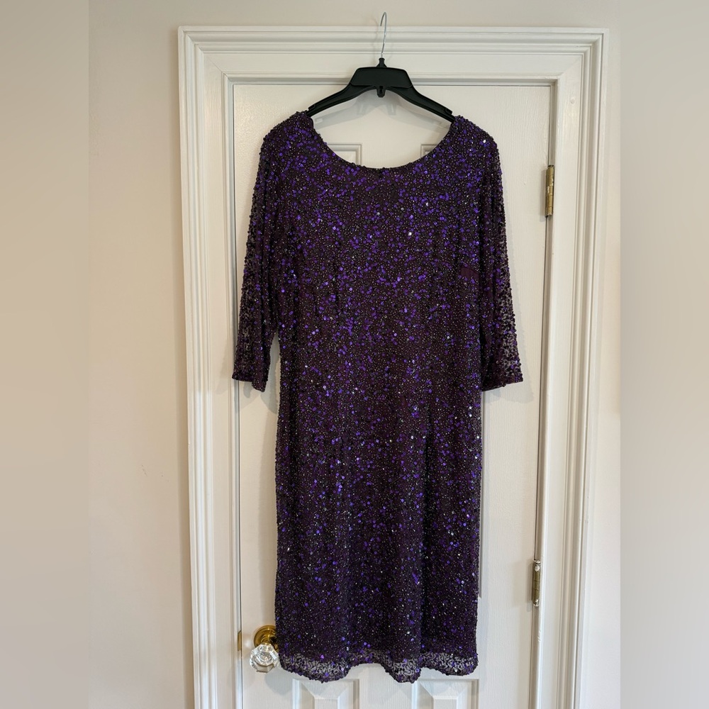 Pisarro Nights Sparkling Purple Long Sleeve Dress